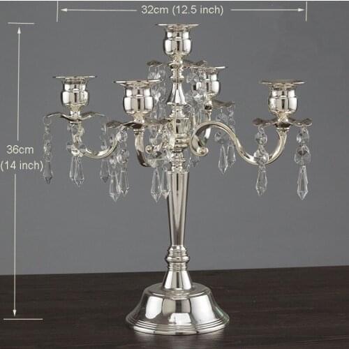 Crystal candle holder candelabra andelabros castiçal candle holders wedding decoration table centerpieces Metal candlestick
