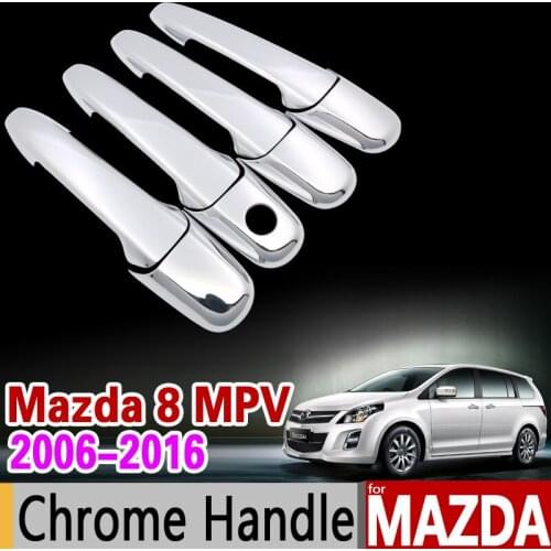 For Mazda 8 MPV 2006-2016 Chrome Handle Cover Trim Set Mazda8 2007 2009 2011 2012 2013 2015 Car Accessories Stickers Car Styling