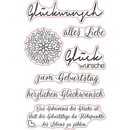 German words Transparent Clear Silicone Stamp/Seal for DIY scrapbooking/photo album Decorative clear stamp sheets A878