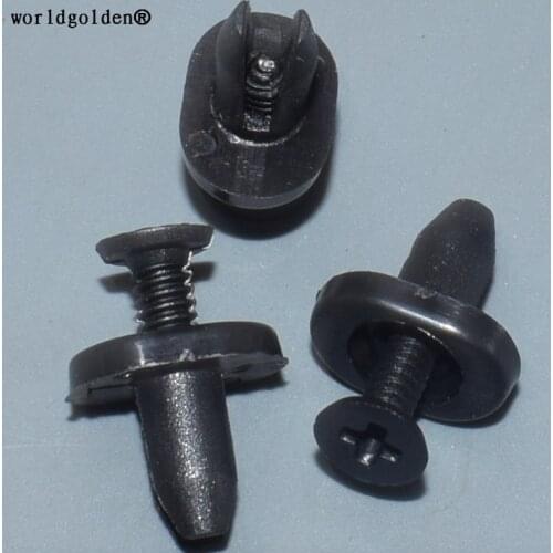 Worldgolden 100pcs plastic clip Cowl Vent Retainer for Ford#3M8Z-1502316-A(3M8Z1502316A),Mazda#GJ6E-50-715A(GJ6E50715A)