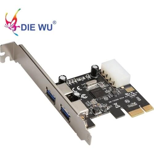 DIEWU PCI Express to 2 USB3.0 expansion card computer accessories USB riser card Adapter for NEC for Windows XP 7 8 10 Vista