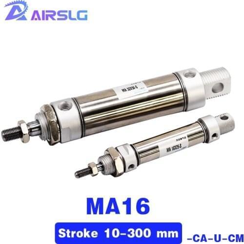 MA MA32 Pneumatic Stainless *25S Air Cylinder Bore 32mm Stroke 10-300mm S Double Action Mini Round Cylinders -CA-U -CM MA32X30S