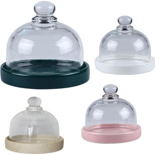 Dessert Display Tray Bread Fruit Dessert Serving Stand With Glass Cover Dish Storage Tray Kitchen Cake Plate Dessert Dish