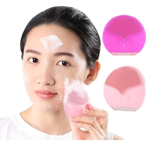High Frequency Ultrasonic Pulse Cleansing Instrument Brush Deep Cleansing Waterproof Silicone Electric Portable Skin Care Tool