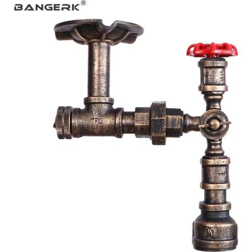 Vintage Rust Iron Water Pipe Ceiling Lamps Industrial Loft Decor Retro LED Ceiling Lamp Lights Spotlight Home Lighting Fixtures