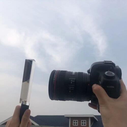 Crystbal Glass Triangular Prism Perforated Prisms with Golden Screws for Photography with Stand Rainbow Glass Studio Shooting