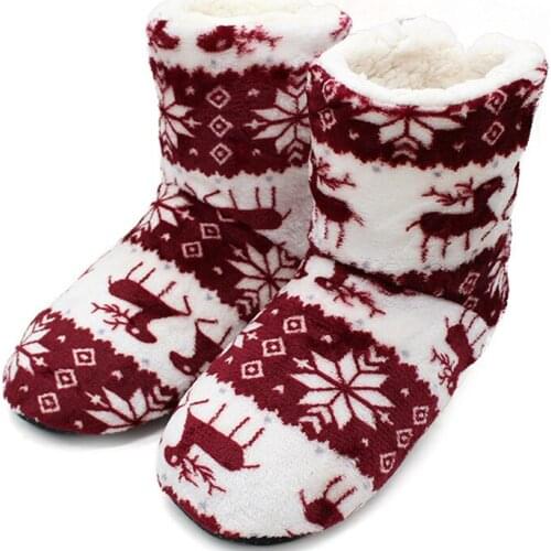 Dropshipping Arrival 2018 Winter Shoes Woman Home Slippers Girls Christmas Indoor Shoes Warm Contton Slipper Plush Pantufa Soft