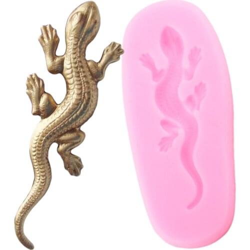 3D Lizard Silicone Mold Gecko Salamander Fondant Molds Cake Decorating Tools Polymer Clay Resin Candy Chocolate Gumpaste Moulds
