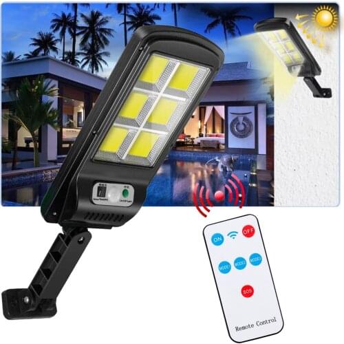 Solar COB Motion Sensor Street Light Remote Control LED Wall Street Light Waterproof Lamp Outdoor Solar Charging Lamp