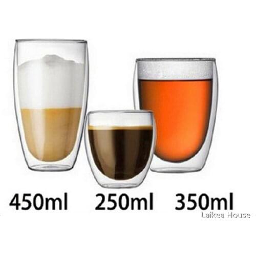 4PCS Heat-Resistant Glass Egg-Shaped Cup Creative Double Glass Coffee Cup Drink Cup 80/250/350/450/650ML Drinkware Bottle
