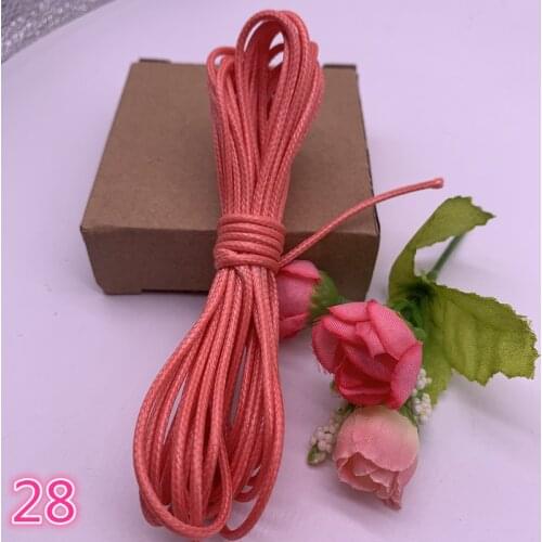 0.5 0.8 1.0 1.5 2.0mm Watermelon Red Waxed Cord Waxed Thread Cord String Strap Necklace Rope Beads for Jewelry Making