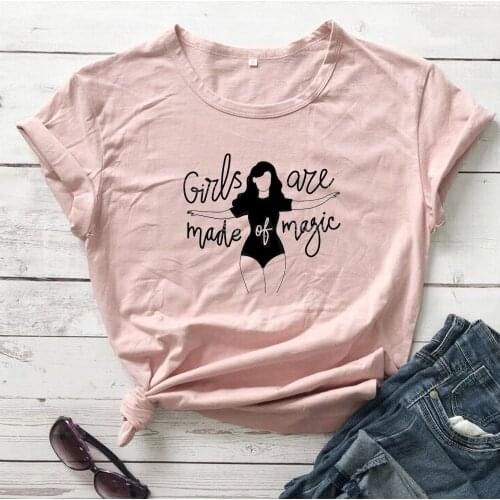Girl are made of magic t shirt sexy street style graphic women fashion pure cotton street style hipster vintage tees youngs tops