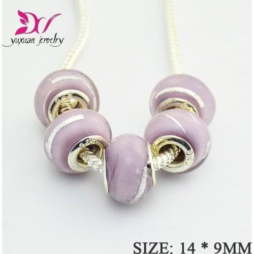 10PCS silver DIY thread Murano Glass Beads Charms fit Europe Bracelets necklaces /ewaannha fjmaoata TK032