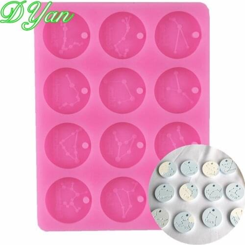 12 Constellations Modelling Chocolate Mold Silicon Fondant Cake Decoration Mold Fondant Mold A1839