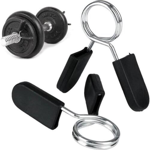 2 pcs Barbell Spring Clip Collars Exercise Collars Dumbbell Clamps Fitness Spring Clips for Weight Bar and Dumbbell Handles
