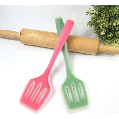 20 pcs Nonstick silicone slotted turners pot shovel cooking spatula Silicone fried shovel flexible silicone turner spatula