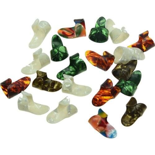 KAISH 20pcs Small Size Celluloid Finger Pick Picks Plectrums Mixed Random Colors