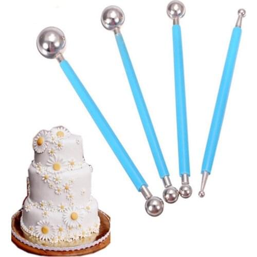 4Pcs/Set Metal Ball Stylus Clay Pottery Ceramics Doll Sculpting Modeling Tools