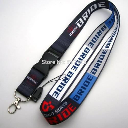 5pcs new racing car jdm bride lanyard key Neck Strap rope metal seat keychain