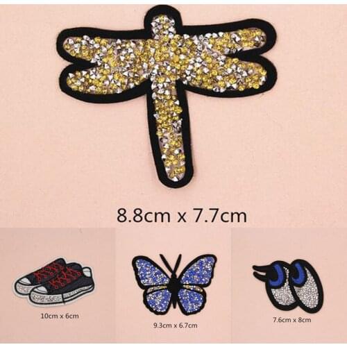 Diamond Rhinestone Embroidered Patch Cap Clothes Stickers Bag Sew Iron On Applique DIY Apparel Sewing Clothing Accessories BU76