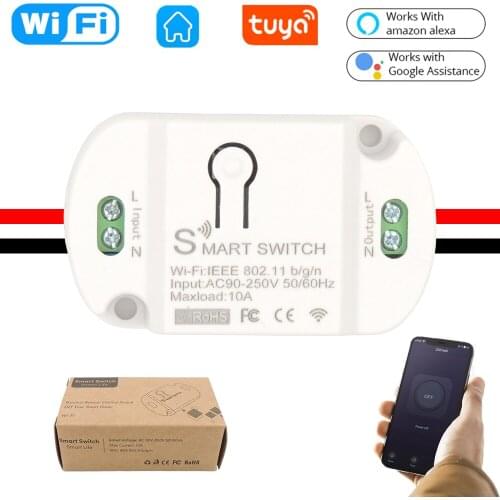Tuya Smart Life WiFi Switch 220V Light Circuit Breaker Wireless Voice Remote Controller Timer 10A Relay Module Alexa GoogleHome