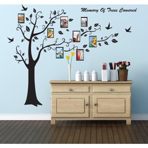 Large Size Trees Memory Black 3D DIY photo Wall Stickers Wall Decals Adhesive living room Family Mural Home Decor Wallpaper