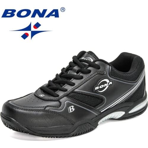 BONA 2021 New Designers Classics Badminton Sneakers Men Training Volleyball Shoes Man Lightweight Tennis Shoes Mansculino Comfy