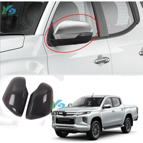 For Mitsubishi L200 Triton 2019 2020 Ram 1200 Car Accessories Carbon fiber rearview mirror cover reversing mirror cover