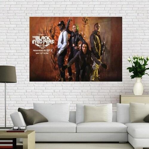 Custom canvas poster Black Eyed Peas Art painting Big Size poster cloth fabric wall poster print Silk Fabric Print