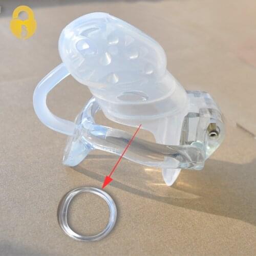 HT v3 Cock Cage Penis ring Male Small barbed Silicone Cage With fixed Resin Ring Chastity Device Adult Sex toys A362-1