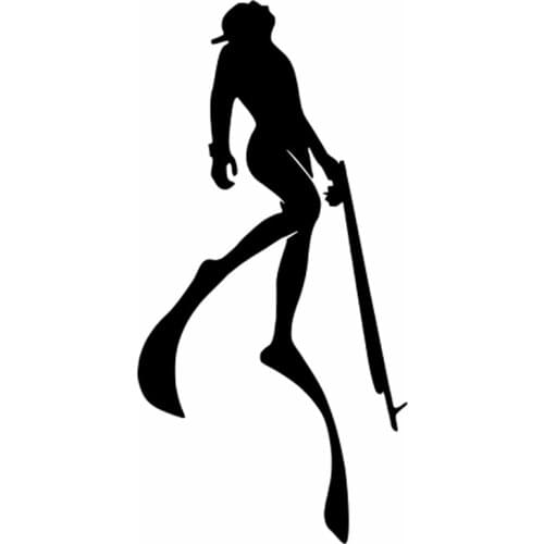 Interesting Fishing Diver Vinyl Decals Free Diver Diving Shape Sticker CL488