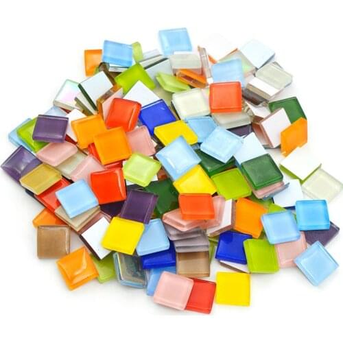 100pcs/bag DIY Mosaic Making Tiles for Art Crafts Creation Square glass Mosaic Tiles Home Decor