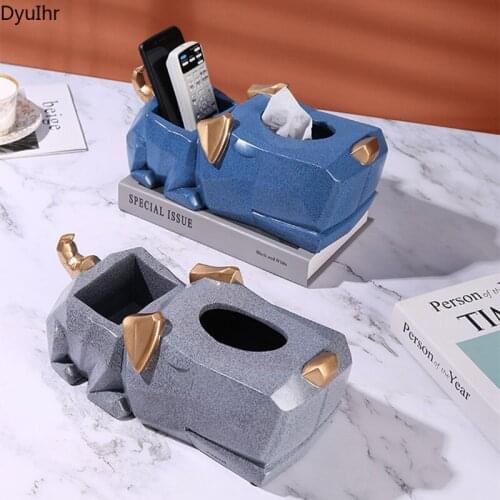 Creative Abstract Animal Sculpture Tissue Box Resin Crafts Housewarming Gift Living Room Desktop Pumping Box Storage Decoration
