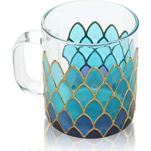 Creative Mermaid Ocean Series Three-Dimensional Phnom Penh Fish Scale Glass Mug