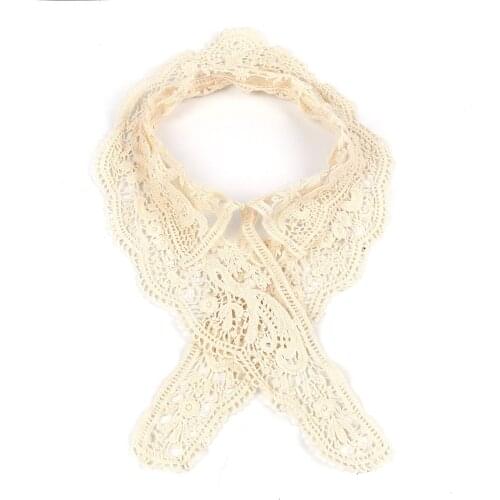 DoreenBeads 1PC Fashion Mesh Embroidery Fake Collar Flower Cotton Lace Collar Applique DIY Women Kids Garment Accessories