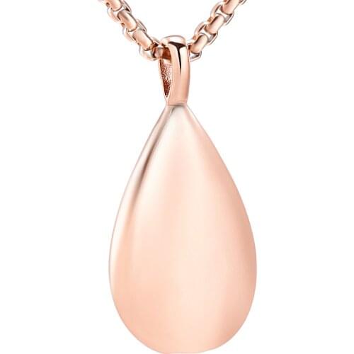 LL020 Engravable Cremation Jewelry For Ashes - Blank Teardrop Stainless Steel Memorial Urn Necklace Pendant For Women Keepsake