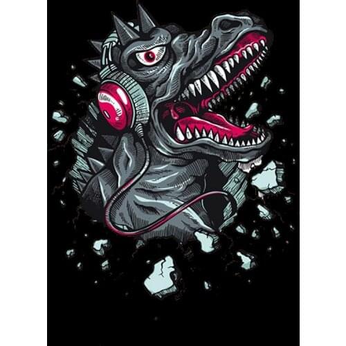 Fashion DIY Cartoon animals Heat Transfers Dinosaur On Patches For Clothes T-shirt Thermal Transfer Sticker Accessories