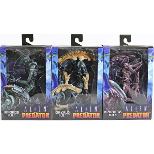NECA AVP Alien VS. Predator Arachnoid / Chrysalis / Razor Claws Alien Action Figure Collectible Model Toy