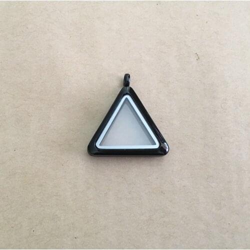 New Popular Black Triangle DIY Magnetic Open Glass Frame Pendant Necklace Pendant Top Quality