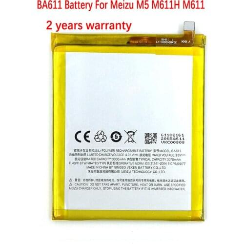 New Original BA611 Battery For Meizu M5 M611H M611Q M611 Mobile Phone In Stock High Quality Battery