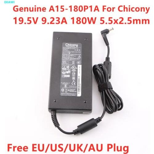 Genuine 19.5V 9.23A 180W 5.5x2.5mm Chicony A15-180P1A A17-180P4A AC Adapter For MSI GS63VR GS43VR WS63VR GE72VR Laptop Charger