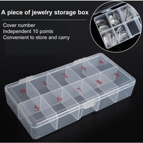 Easy Cleaning PP Nail Art Supplies Organizer Box for Fingernail Crystal