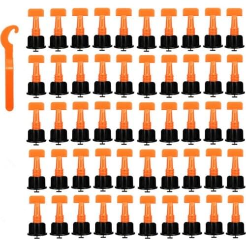 50Pc Flooring Wall Tile Leveling System Leveler Plastic Clip Adjustable Locator Spacers Plier Level Wedges Hand Tools