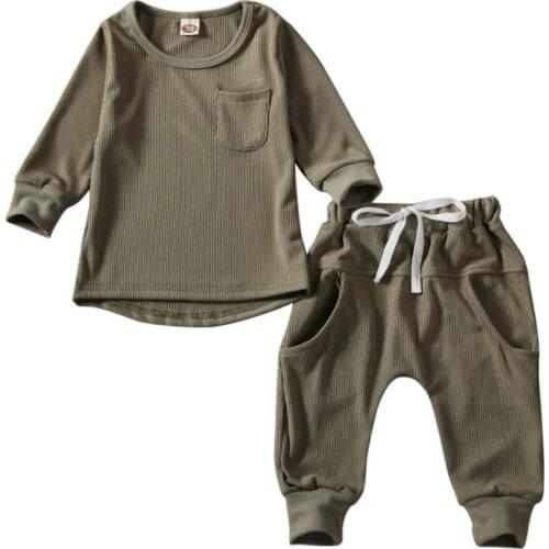 Toddler Kids Baby Boy Girl Autumn Outfits Clothes Long Sleeve T shirt Tops+Long Pants Tracksuits 2PCS Outfits Sets