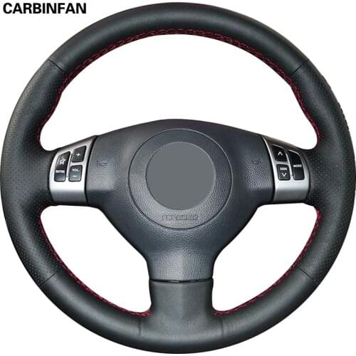 Black Leather Hand-stitched Car Steering Wheel Cover For Suzuki SX4 Alto Old Swift Opel Agila