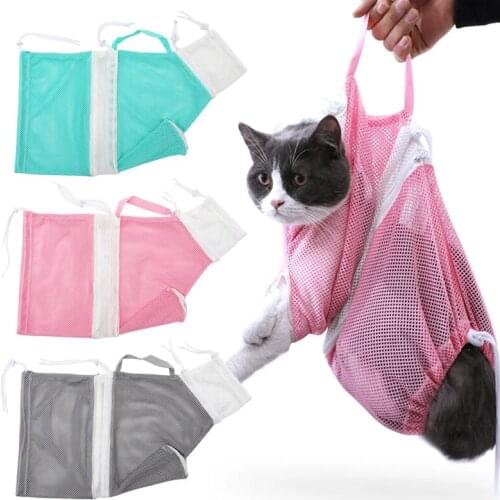 Mash Cat Grooming Bag Polyester Wash Bag Cat Accessories Pet Products Cleaning Supplies Dog Carrier Nail NailS Adjustable Bath