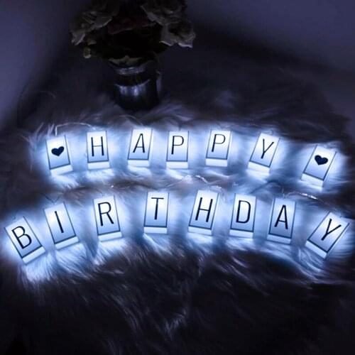 LED Letter Light Box String Lights DIY Letter Combination Sign Happy Birthday Christmas Holiday Decoration Lantern Battery Power