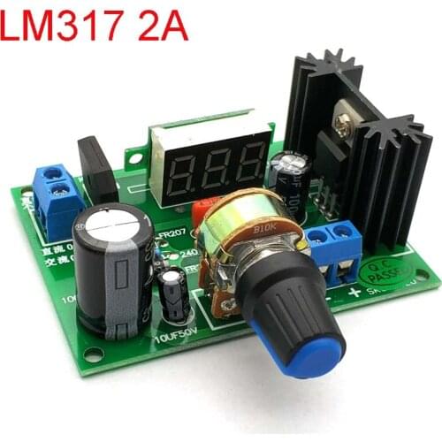 LED LM317 Step Down Power Supply Module Adjustable Voltage Regulator Input DC 0V-30V AC 0V-22V Output DC 1.25V-30V 2A