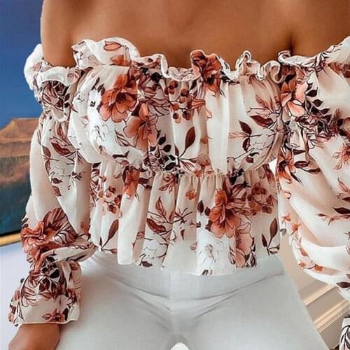 Women Top Ruffled Design Slim Breathable Summer Comfortable Sweet Printed Top for Daily Wear