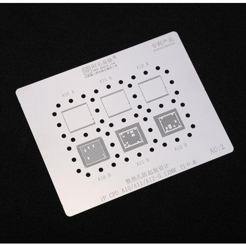 BGA Reballing Stencil Solder Template for iPhone CPU A7 A8 A9 A10 A11 A12 Planting Tin Template Soldering Net